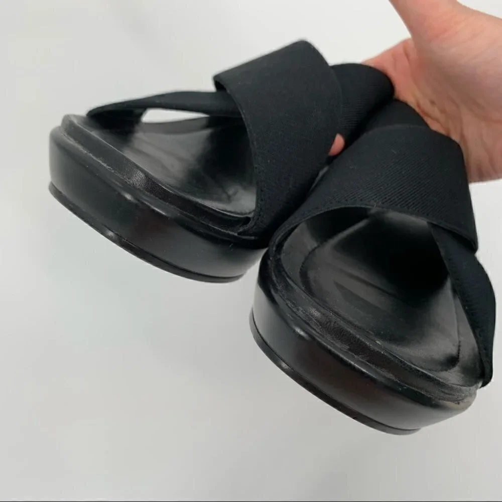 Dansko sandals size 42 11.5 - 12 black cross cross wedge platforms orthopedic